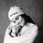 Samantha Barks Instagram - Happy New Year ❤️ This year is going to look very different with you in it my little man ❤️ Thank you @babyartstudios for this very special photo shoot with my Raffi 🥰 We had such a wonderful day! Also thank you @seraphinematernity for our matching hats 😍 #gifted ❤️