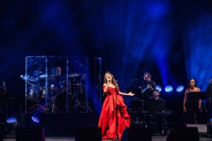 Samantha Barks Instagram - ACT 1 💃🏻 
Only just recovering emotionally from Tuesday night!! To everyone who came, thank you all for making the evening so special!! The Theatre Royal Drury Lane feels like my second home so words can’t describe how magical it felt to be able to bring my own show to that stage! ❤️ Thank you @danny_with_a_camera for these amazing pictures!! 📸 @orfeh @bradleyjaden @westway.music thank you

Make up @alexreadermakeup 
Hair @iamjamesjohnson 
Gown @drenushaxharra
Styling @karl_willett
Assistant @adelepentland
