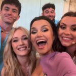Samantha Barks Instagram - Tune in tonight at 6.30 @itv and vote for you favourite Sophie and Sky!! @mammamiadreamtv Make up - @marcosgmakeup Hair - @meganmarshallhair Styling - @karl_willett