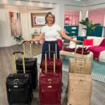 Samantha Brown Instagram - Do you like classic colors or fun colors? My Todays Special: 2 piece set. 22” Carry on and a 26” Large Spinner. $189.99 Free Shipping. With just these two pieces you have all the luggage you need. Period. 22” has you covered for weekend getaways up to 2 weeks, the 26” is great for weeks up to a month. Use both and you never need to come home! Link to buy in the bio! Check out my HSN shop for travel cases, toiletry bags, crossbodys, backpacks and underseaters.