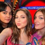 Samantha Hanratty Instagram - Let’s goooo team 90s lolll who do you think is going to win?? Watch @familyfeudabc tonight ♥️ #yellowjackets #familyfued #celebrityfamilyfeud