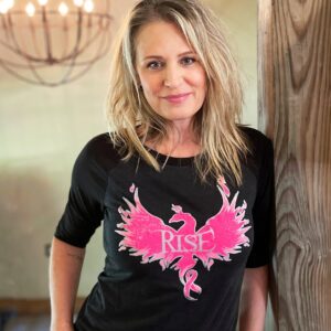 Samantha Smith Instagram - It’s October, so you know what that means- time to #RISE my friends! Baseball tees are back- along with classic tees, AND PINS (I love the pins)! As always, supporting our friends at @equalhope_il, an organization dedicated to providing equality in survivorship— & THRIVEorship* 🔥💗💪🏼
Link in bio 
*Yes that is now totally a word
@shopstands
