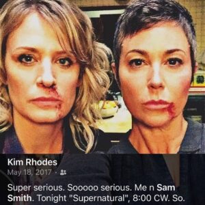 Samantha Smith Instagram - The best fight no one got to see (not even us) 
#tbt #supernatural @kimrhodes4reals