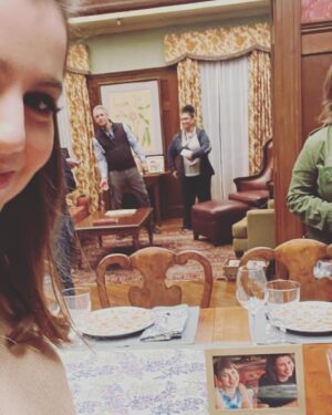 Sami Gayle Instagram - The first face I made when I got back into Nicky Reagan! 

It was always my dream to shoot TV/film during the day and to perform on Broadway at night. This dream came true just a few days after the opening of @badcinderellabway when I got to simultaneously film the season finale of @bluebloods_cbs !

For those of you always asking when Nicky will be back, I’m so excited to say TONIGHT! 

We have a 7 pm show tonight so I will be watching, too!

Pictured is a small selection of photos from my time back at my favorite dinner table. ❤️