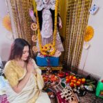 Sampurna Lahiri Instagram - আমাদের সরস্বতী পুজো। ❤️❤️❤️ . #goddess #festival #indian #bengali #emotion #culture #wisdom #education #art #blessings #saraswati