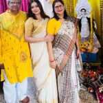 Sampurna Lahiri Instagram - আমাদের সরস্বতী পুজো। ❤️❤️❤️ . #goddess #festival #indian #bengali #emotion #culture #wisdom #education #art #blessings #saraswati