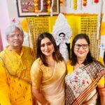 Sampurna Lahiri Instagram - আমাদের সরস্বতী পুজো। ❤️❤️❤️ . #goddess #festival #indian #bengali #emotion #culture #wisdom #education #art #blessings #saraswati