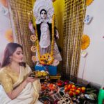 Sampurna Lahiri Instagram - আমাদের সরস্বতী পুজো। ❤️❤️❤️ . #goddess #festival #indian #bengali #emotion #culture #wisdom #education #art #blessings #saraswati