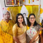 Sampurna Lahiri Instagram - আমাদের সরস্বতী পুজো। ❤️❤️❤️ . #goddess #festival #indian #bengali #emotion #culture #wisdom #education #art #blessings #saraswati