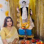 Sampurna Lahiri Instagram - আমাদের সরস্বতী পুজো। ❤️❤️❤️ . #goddess #festival #indian #bengali #emotion #culture #wisdom #education #art #blessings #saraswati