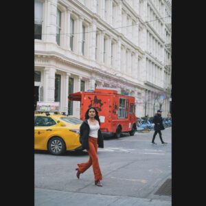 Samyuktha Viswanathan Instagram - NYC brings out a different side of me. Something more authentic, genuine and happier. It makes me want to sing out this song loud as I walk the roads. It is freedom, liberating, and even the tough parts and the pain comes with a rainbow at the end of it. Ever since I moved back, I’ve been trying to live that side of me no matter where I am. And four years later, I still haven’t fully figured it out. Society, hate, trolls and the pressure to live confined in a box is stifling. I stopped trying to break through and bent under the pressure instead.

I love this city, I love my people, ‘Madras is an emotion’ is true. I’ve always been proud of being Tamilian, so the flak I get for my accent/pronunciation sometimes does hurt, but only because of the feeling of invalidation that comes with it. I want to be my free-er self here and I’m a little disappointed in myself that I let the confines get to me. I also know many of my peers/friends who feel similarly but it’s hard to put into words. So here’s to finding the courage and thick skin to be who you truly are, no matter where you are and what people say ✨

📷: @tarunkoliyot (by far one of my favorite photo series, will definitely post more from it coz 🤌🏼)
Makeup by my beautiful @spacelordnova
Fav pants from my baby girl @neha.nathan 

(Authentic self, New York, New York diaries, New York City magic, Chennai, Madras, Chennaiite, Madras is an emotion,  Authenticity, Finding yourself, Artist, actor, Tamil girl, female artist, female writer)