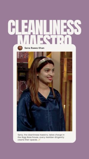 Sana Raees Khan Instagram - Sana, the cleanliness maestro, takes charge in the Bigg Boss house,  every member diligently cleans their spaces. 🧹

@colorstv @beingsalmankhan @officialjiocinema @endemolshineind

#sanaraeeskhan #sanaistheboss #bb17 #dildimaagaurdum #colors #salmankhan #jiocinema #keepsupporting #srk #srkwarriors #bbqueensana #SanaInCharge
