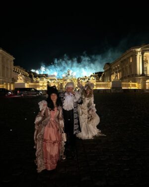 Sandra Lee Instagram - Versailles was spectacular, the ball is known as the Fetes Gallant - most Glorious event of the entire year.  My invitation, a small group of us were able to visit all the Private rooms and areas in the palace. We were invited into the bedrooms and the parlors, the dining rooms, sitting rooms, game rooms, and even the Majestic theater. We were able to view authentic dresses and even dance in the hall of mirrors which I called the Hall of chandeliers because I love them so much.
It was A incredible, words fail to describe. Every Gown and hairpiece better than the next. Even an exact replica of Louis the 14th attire when he made his appearance as the sun king.  The entry Courtyard was such fun and the back gardens glorious.
Tomorrow, I’m off to the antique market and then tomorrow night the Royal Opera for the final performance of the Ballet—-Giselle! Wowowowow! “THESE ARE THE MOMENTS”. Paris is Perfect - even in the Rain! Sending you much love from the city of love and lights. Sanderella For a Night!