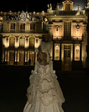 Sandra Lee Instagram - Versailles was spectacular, the ball is known as the Fetes Gallant - most Glorious event of the entire year.  My invitation, a small group of us were able to visit all the Private rooms and areas in the palace. We were invited into the bedrooms and the parlors, the dining rooms, sitting rooms, game rooms, and even the Majestic theater. We were able to view authentic dresses and even dance in the hall of mirrors which I called the Hall of chandeliers because I love them so much.
It was A incredible, words fail to describe. Every Gown and hairpiece better than the next. Even an exact replica of Louis the 14th attire when he made his appearance as the sun king.  The entry Courtyard was such fun and the back gardens glorious.
Tomorrow, I’m off to the antique market and then tomorrow night the Royal Opera for the final performance of the Ballet—-Giselle! Wowowowow! “THESE ARE THE MOMENTS”. Paris is Perfect - even in the Rain! Sending you much love from the city of love and lights. Sanderella For a Night!