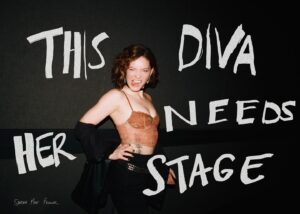 Sandra Mae Frank Instagram - Ready to jump over the moon this Monday performing as #MaureenJohnson with the incredible badass cast of RENT produced by #DeafBroadway at #LincolnCenter 🐮💋

📸 @layer_nyc for @lincolncenter 

#Rent #RentMusical #RentInASL #DeafMusical #JumpOverTheMoon

ID: Sandra Mae with short brown curly hair, in orange crop top with black skirt and punk belt; she is sticking her tongue out being sassy. The white text reads, “THIS DIVA NEEDS HER STAGE”