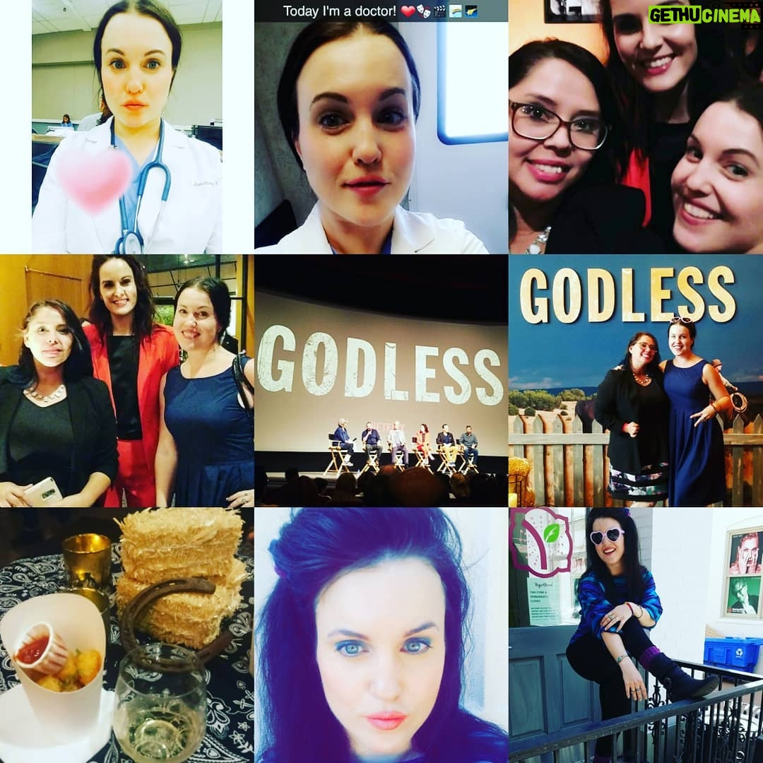 Sandra Rosko Instagram - This past week (or so) has been an exciting whirlwind of summer! I finally became a doctor (on TV), got a blast from the past to the 80s (on TV), and even got to wine and dine with @theladydockers at a @netflix_godless screening, panel, and reception! Very special thanks to everyone who made it all possible! Keep checking www.imdb.me/sandrarosko for updates! & Be good to yourselves and each other! #onelove ❤🎭🎬🌈🌠