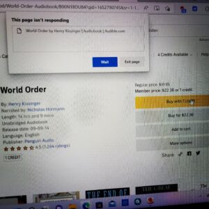 Sandra Rosko Instagram - Hey @amazon ! Why won't #worldorder by @henry_kissinger.1 load on to my @audible account so I can listen to it without actually paying for it? The least he can do for another #uselesseater 😘🤣 #lifegoals