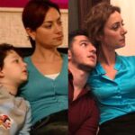 Sanem Çelik Instagram - 2004’ten 2018’e...Aliye dizimizdeki canım oğlum Arda’m 🤗 Ayberk’im sete ziyartime geldi...Ne kadar güzel bir sürpriz yaptın güzel yüreklim 😘
