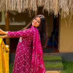 Saniya Babu Instagram - BE HAPPY , BE BRIGHT , BE YOU"🍃 outfit from : @florals_womens_hub