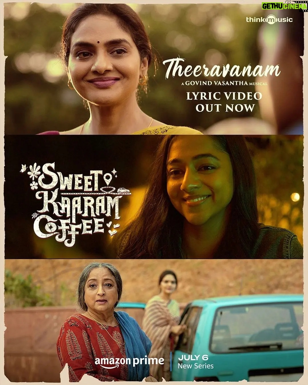Santhy Balachandran Instagram - A #GovindVasantha Musical ✨ Watch #SweetKaaramCoffee on Prime Video, July 6th @primevideoin #ReshmaGhatala #Lakshmi @madhoo_rockstar #VamsiKrishna @liontoothsocial @bejoynambiar @krishnafilmmaker @whatiswat @manju.mohan83 @sharmishta.roy #KrishnanVasant @viraj2singh @remydalai @ekalakhani #PraveenAnthony @srinivasbhuvan @thinkmusicofficial @siva_ananth @mr_makhija #KavinBabu @_balasuresh @dev.in.the.gram @alexx_onell @ayeshakapur @gbalaji @valentino_suren @alagiakoothan @g_man4ever_official @vinithramenon @krishnaramkumar @anita.nuthakki Lyrics by @anuragmishramusic @karthiknetha_official @danixycode Sung by @javedali4u @adityara0 @kapilkapilanmusic @keerthanavaidyanathan @dsathyaprakash
