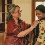 Santhy Balachandran Instagram - My Gulmohar journey began with a set of auditions filmed in my bedroom in the thick of the pandemic. I am forever thankful to @eeshitnarain for remembering me from a blink and miss role I did in a music video he shot in 2017, and putting me on the radar of @dilipkhussro and team who were then casting for the film. The universe does work in mysterious ways! I remember reading the pitch deck the team shared and not just being impressed with the sensitivity with which Reshma’s character and background had been described by @rahulchittella and @pita625 ,but also being excited about the prospect of setting foot in a new industry in the company of veteran actors such as Sharmila Tagore, Manoj Bajpayee, Simran and Amol Palekar — names that carry an aura all their own; names that ceased to just be names over the course of a month long shoot. Almost exactly a year later, with some of the best memories and friends I have made in my fledgeling career, I am so grateful for the sense of community Rahul created on set. This one’s for my warm, talented, generous co-actors — the legends and the legends-in-waiting — who made being Reshma Saeed so easy. I am so grateful our paths crossed on the sets of this special film 🌺 And here’s to the journey ahead! ✨ 📷: @routes_and_shoots #gulmoharonhotstar