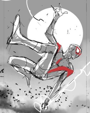 Sara Pichelli Instagram - story of a cover🔥 colors by @toonfed #sarapichelli #theartofsarapichelli #milesmorales #spiderman #marvelcomics #digitalink