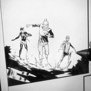 Sara Pichelli Instagram - Inking... #sarapichelli #marvel #digitalink #wacomcintiq #wacom #comics #spiderman #fayeito #tonystark #benparker #spiderman #jjabrams #henryabrams