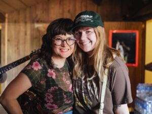 Sara Watkins Instagram - 1 - with @meganchesley the VIP of VIPs! ❤️ 
📷: @noahtorralba 
2- crew hang after @merlefest.  @t_reit, TimSpringette, @life_by_will, @justintamplin gather around Tour Manager @katiemuldooon 
3 - Sudafed PM bus hair 
4 - front of house team @t_reit and @life_by_will 💚
5- Sean chillin
6 - Tony’s
7- Somehow the only pic I took of the great @gaby_moreno who played so many shows with us! 
8- being a unicorn while watching @bonnieraittofficial at @brandicarlilesmothershipwkd 
9- backstage at @brandicarlilesmothershipwkd 
10- ❤️🩷❤️🩷