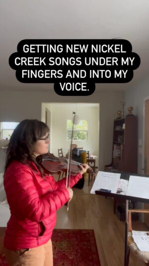 Sara Watkins Instagram - A snippet of a song called Meadow which is on the upcoming @nickelcreek record has some fun vocal-over-fiddle lines in it. There’s a bigger chunk that still sounds reeeeeal rough, but this is a bite-sized moment I had fun looping through.