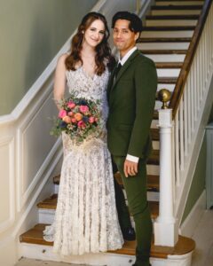 Sara Dietschy Instagram - Happy 1 Year Anniversary babe🥰 I honestly can’t believe I married a model.. 🔥😊😘 We get it guys HIS GREEN SUIT WAS COOL.