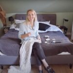 Sara Dietschy Instagram - Having our wedding at @le_fleur_honfleur was magical in itself but what made it perfect was meeting Anna and Philipp! I became a big fan of their YouTube channel this past year and it was just so lovely meeting them. An hour before the wedding Anna literally helped alter my dress to fit better 😅🥰 They just posted a fun video from the trio on their YouTube channel you should check it out :) Link in bio! (Photos from my fave the Leica Q2)