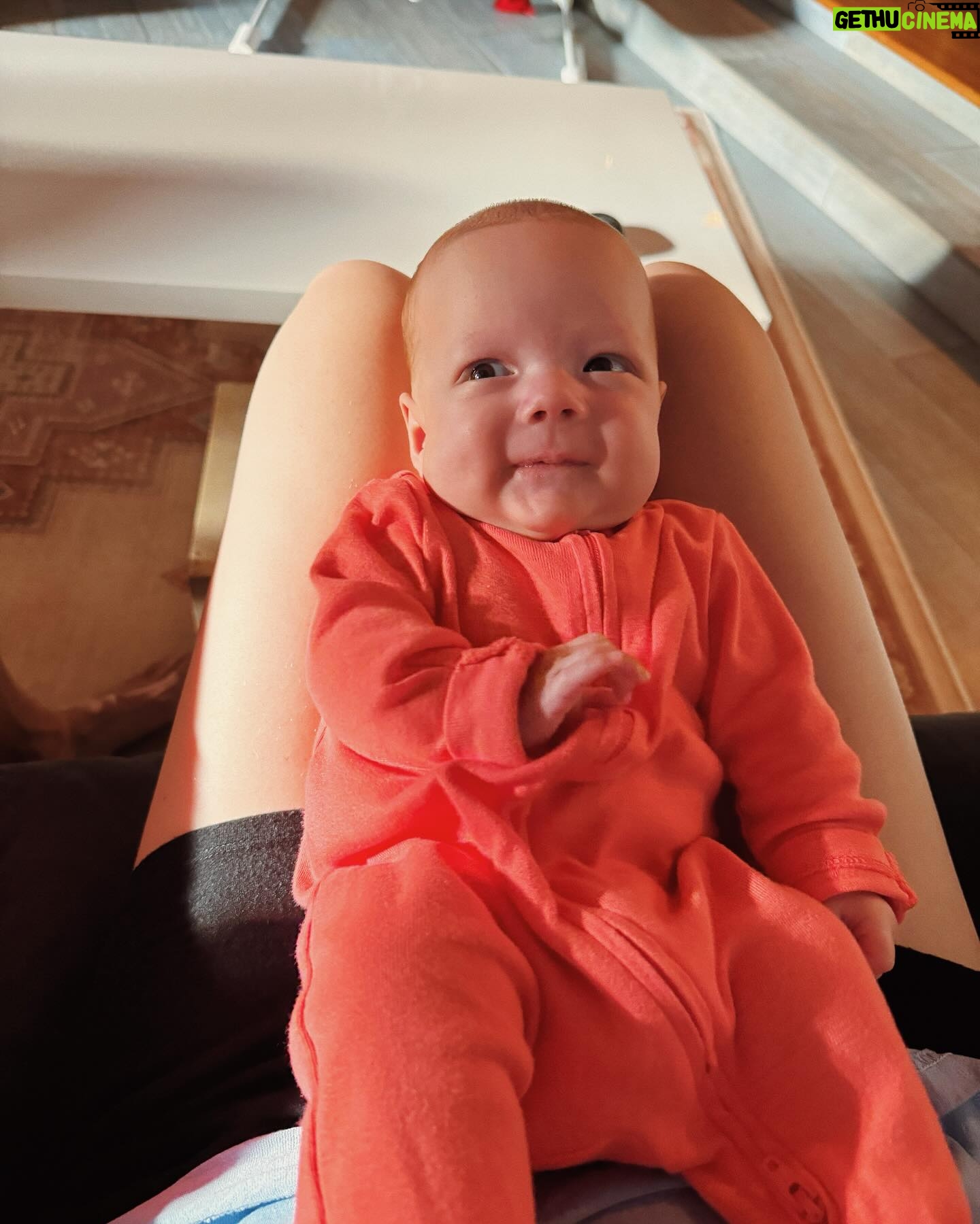 Sara Dietschy Instagram - Baby girl!!!! Our little micro preemie is now over 10 lbs 🥺 it’s felt like we’ve had a newborn for 37 yearsssss 😂 she’s sneaking smiles in here and there and oh my goodness it’s the cutest thing ever. I think I’m going to combust when she lets out her first giggle 🧡