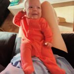 Sara Dietschy Instagram - Baby girl!!!! Our little micro preemie is now over 10 lbs 🥺 it’s felt like we’ve had a newborn for 37 yearsssss 😂 she’s sneaking smiles in here and there and oh my goodness it’s the cutest thing ever. I think I’m going to combust when she lets out her first giggle 🧡