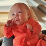 Sara Dietschy Instagram - Baby girl!!!! Our little micro preemie is now over 10 lbs 🥺 it’s felt like we’ve had a newborn for 37 yearsssss 😂 she’s sneaking smiles in here and there and oh my goodness it’s the cutest thing ever. I think I’m going to combust when she lets out her first giggle 🧡