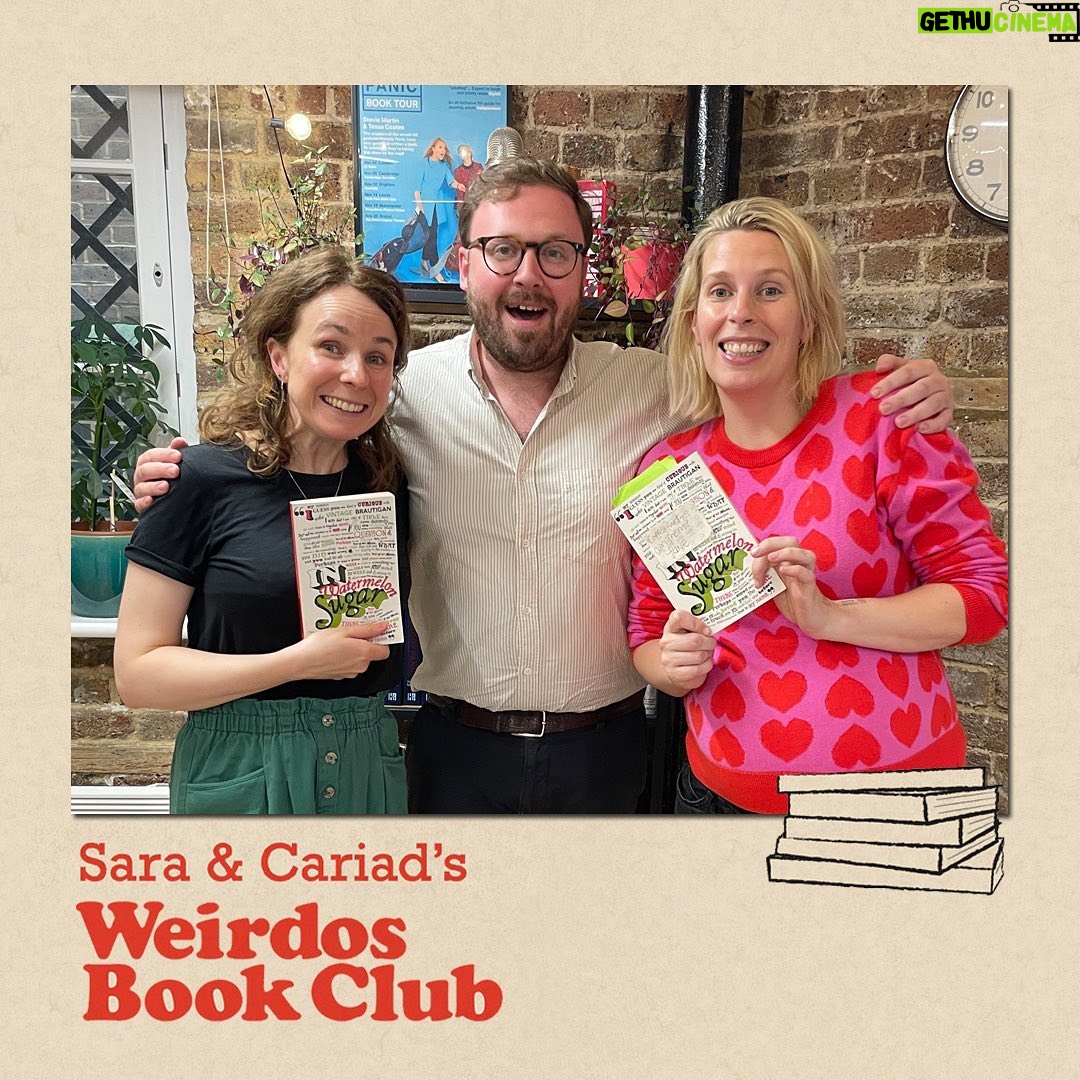 Sara Pascoe Instagram - I so loved talking to @cariadlloyd and John Kearns about In Watermelon Sugar- find it in the usual podcast places! (I didn’t post last week I’m off grid/in a hole/ buried by washing and new baby- but that ep was fun too!) @saraandcariadsweirdosbookclub 🍉🍉🍉