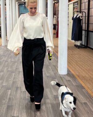 Sara Pascoe Instagram - Matching with @mousethedog on tonight’s Sewing Bee… it’s Glamour week😎