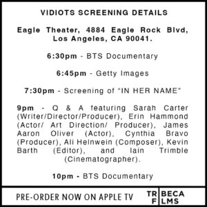 Sarah Carter Instagram - Would you like a program?

BIG NEWS we will be screening our behind the scenes documentary ahead of our featured film at 6:30, then again at 10pm after the Q & A THREE WOMEN | TWO STORIES | ONE VISION: The Making of In Her Name

Everything you need to know about how you can support our official release is in the program!

Bios of key cast, crew, and contributors will be posted throughout the day @cheshiremoonproductions 

ENJOY THE SHOW!