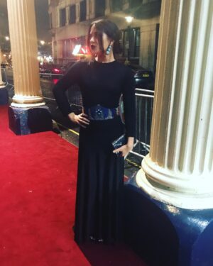 Sarah Greene Instagram - Thank you @peekaboovintage for this gorgeous dress. #ESAwards 📸 @immywaterhouse