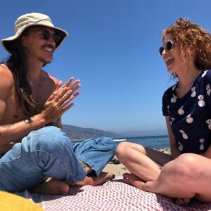 Sarah Hay Instagram - Missing my quarantine bubble buddies ❤️ and the ocean 🌊 💕 🐿 @iamrhonamitra @brandonboyd #kookalert 🏖🏄‍♀️