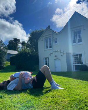 Sarah-Jane Mee Instagram - Celebrating our first year as The Richardsons on the IOW ❤️
We skimmed stones, chased butterflies, hunted for red squirrels, built sand castles and ran around like crazy things in the surf 🥰#memoriesmade 

We stayed in a @nationaltrust holiday home as we are members but had no idea you could do more than just a day out - I love that a special family trip helps fund NT conservation work.
Our few days of fun in #EastRosettaCottage #Cowes (where Winston Churchill’s parents romanced!😳) helps @ntisleofwight look after 10% of this beautiful island including 20 miles of coastline 🌊 & 5000 acres of countryside 🌳and 5 historic properties and gardens.
@benray79 & I escaped to @thehutcolwell - thanks @henrieclarke @nstyring - and brilliant Beth & James for looking after us 🥂
We also loved @iowgarlicfestival (biggest bouncy slide ever!) #mottistonegardens @southeastnt 
@yardefarm ice cream and INCREDIBE breakfast rolls from @the_coffeebubble 
Delicious fish ‘n’chips and beach hut bowls @thebeachshackiow 
Two days was just too short! 😅