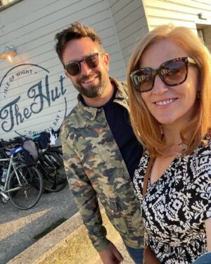 Sarah-Jane Mee Instagram - Celebrating our first year as The Richardsons on the IOW ❤️
We skimmed stones, chased butterflies, hunted for red squirrels, built sand castles and ran around like crazy things in the surf 🥰#memoriesmade 

We stayed in a @nationaltrust holiday home as we are members but had no idea you could do more than just a day out - I love that a special family trip helps fund NT conservation work.
Our few days of fun in #EastRosettaCottage #Cowes (where Winston Churchill’s parents romanced!😳) helps @ntisleofwight look after 10% of this beautiful island including 20 miles of coastline 🌊 & 5000 acres of countryside 🌳and 5 historic properties and gardens.
@benray79 & I escaped to @thehutcolwell - thanks @henrieclarke @nstyring - and brilliant Beth & James for looking after us 🥂
We also loved @iowgarlicfestival (biggest bouncy slide ever!) #mottistonegardens @southeastnt 
@yardefarm ice cream and INCREDIBE breakfast rolls from @the_coffeebubble 
Delicious fish ‘n’chips and beach hut bowls @thebeachshackiow 
Two days was just too short! 😅