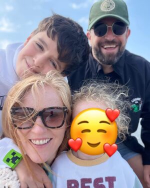 Sarah-Jane Mee Instagram - Celebrating our first year as The Richardsons on the IOW ❤️
We skimmed stones, chased butterflies, hunted for red squirrels, built sand castles and ran around like crazy things in the surf 🥰#memoriesmade 

We stayed in a @nationaltrust holiday home as we are members but had no idea you could do more than just a day out - I love that a special family trip helps fund NT conservation work.
Our few days of fun in #EastRosettaCottage #Cowes (where Winston Churchill’s parents romanced!😳) helps @ntisleofwight look after 10% of this beautiful island including 20 miles of coastline 🌊 & 5000 acres of countryside 🌳and 5 historic properties and gardens.
@benray79 & I escaped to @thehutcolwell - thanks @henrieclarke @nstyring - and brilliant Beth & James for looking after us 🥂
We also loved @iowgarlicfestival (biggest bouncy slide ever!) #mottistonegardens @southeastnt 
@yardefarm ice cream and INCREDIBE breakfast rolls from @the_coffeebubble 
Delicious fish ‘n’chips and beach hut bowls @thebeachshackiow 
Two days was just too short! 😅