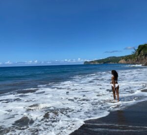 Sarah Lewis Instagram - One of the gifts of my family is that I was taught a real reverence for the ancestors, and for love as a force—the main force for creating life. To think, we are here because of the love: between two people or the love that they found amidst it all inspires me so. 
 
So happy to be back on the island of my ancestors in Montserrat, a tiny, tiny island in the Caribbean , to touch the ground where they walked as I finish a project that has taken over a decade of my life. I love making this time to thank them for the love that made me, and for those acts of love that make us all. 
 
James Baldwin let us know:
“This is why one must say Yes to life and embrace it whenever it is found …
[…]
For nothing is fixed, forever and forever and forever, it is not fixed; the earth is always shifting, the light is always changing, the sea does not cease to grind down rock. Generations do not cease to be born, and we are responsible to them because we are the only witnesses they have.
The sea rises, the light fails, lovers cling to each other, and children cling to us. The moment we cease to hold each other, the moment we break faith with one another, the sea engulfs us and the light goes out.”
—Nothing Personal