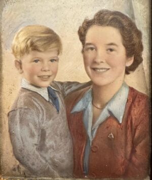 Sarah Beeny Instagram - Such a lovely miniature painting of my Dad and his mother!! X