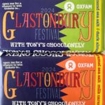 Sarah Beeny Instagram - So enjoyed filming @oxfamshops in #glastonbury today - secret glasto tickets hidden inside some @tonyschocolonely_uk_ire bars!! X