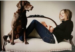 Sarah Chalke Instagram - Happiest Mother’s Day ❤️ This was a few weeks after I became a mom. (Lola, my lab, thought she was the mama too, and didn’t leave my baby’s side...He would feed her from his high chair...she would wait for him to wake up.) I feel so lucky every happy, tired, worried day that i get to do this...