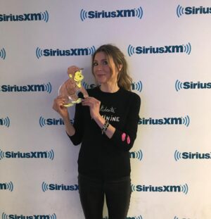 Sarah Chalke Instagram - For my niece’s school project, she had to mail George to me and we had to go on some adventures together. He loved skiing, we got an ear pierce, (his first, my second) went to Radio City Music Hall, he came to work with me, loved New York pretzels…you can visit anytime George.