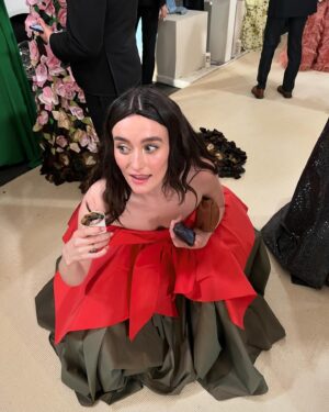 Sarah Pidgeon Instagram - What a whirlwind of a gorgeous night. @christopherjohnrogers made me feel like a real life flower and @misha212, @brianfisherhair, @chloehartstien, and @christinachanel wrapped everything up with a perfect bow. 

@stereophonicplay finished taping Fallon at 6 and @julianakdc and I got out of the 70s and into Garden of Time in an hour flat thanks to such genius teams. Then we got to celebrate with @jimmyfallon, enjoyed some donuts, and ended the night at the piano thanks to @sofiacoppola 

Thank you @voguemagazine for hosting such an incredible night and @AmazonFashion for having me, it was so special to celebrate the evening with them as they were my first tv family with The Wilds. Always grateful to @thegershagency, @anoncontent , and @wolfkasteler — I wouldn’t be anywhere near the met without them 🌸🌸🌸