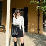 Sarah Stephens Instagram - I’m the lady of the manor in my daydream Wearing @maisonvalentino @propergoods_ @sandroparis @_aje_ @edwardmellershoes @ysl