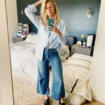 Sarah Wright Instagram - Does this floor bed make me look taller? 😂 wearing these @citizensofhumanity jeans every single day because they are the softest, with stretch and the cutest cut off length. 🙌🏻✨